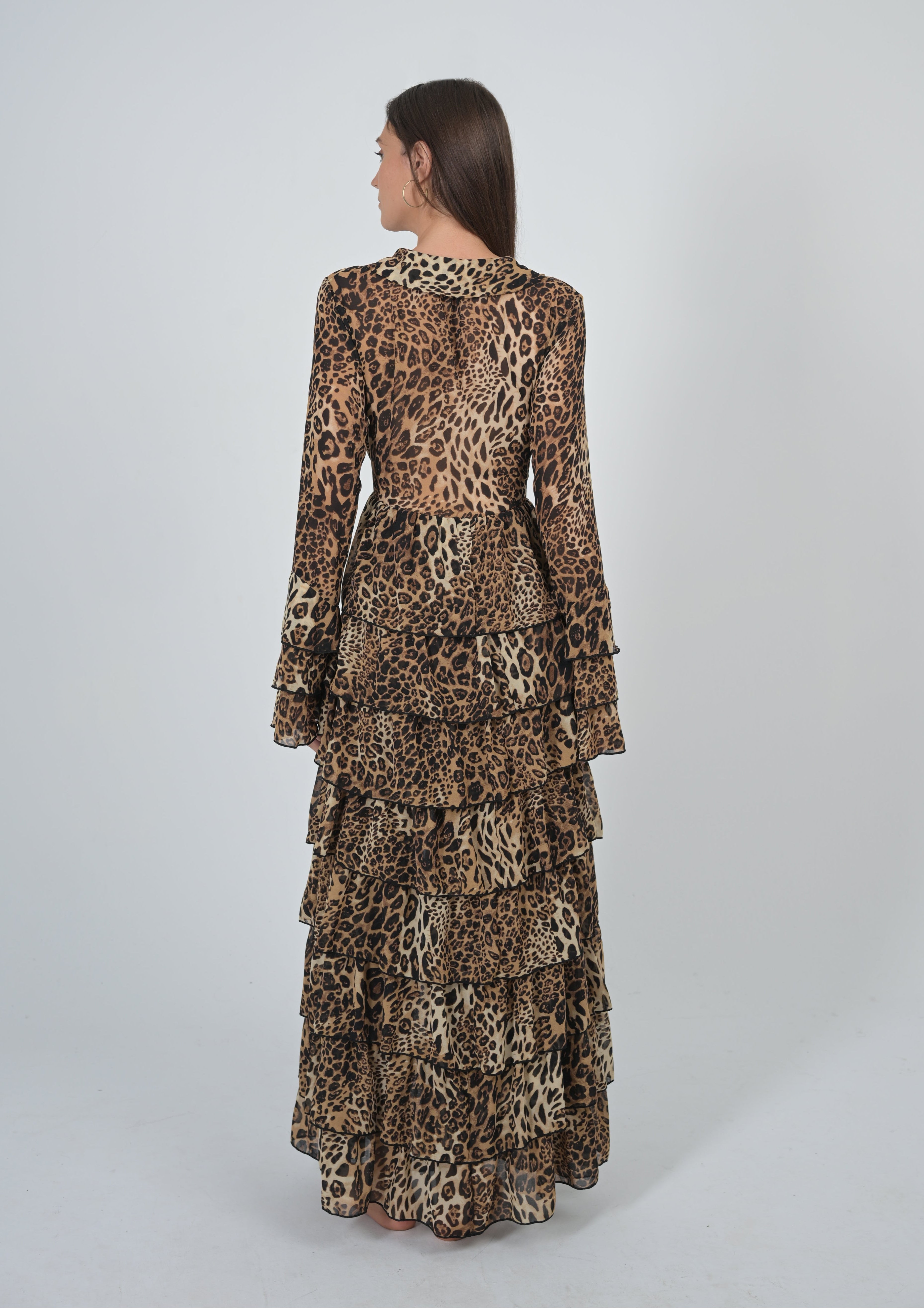 SAHARA LEOPARD LAYERED DRESS